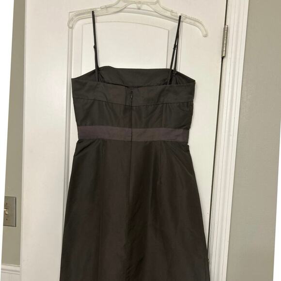 J Crew 100% Silk Taffeta Vintage Y2K Chocolate Brown Party Dress Size 4 - Picture 8 of 14